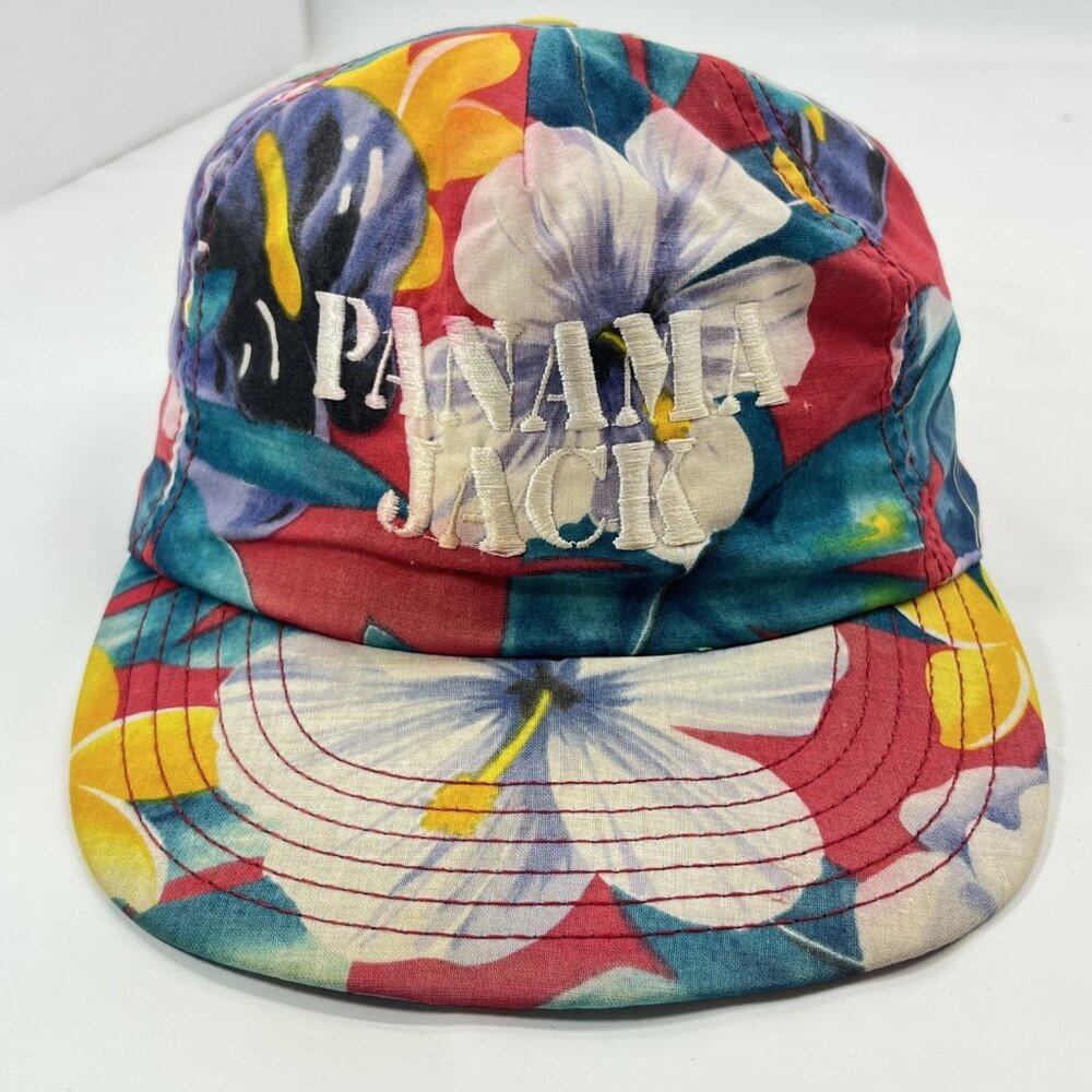 Vintage Panama Jack Floral Adjustable Hat USA made